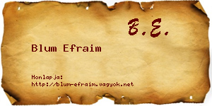 Blum Efraim névjegykártya